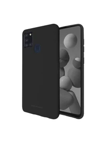 Soft Touch Soft Silicon Case For Galaxy A21s - Black - View 1