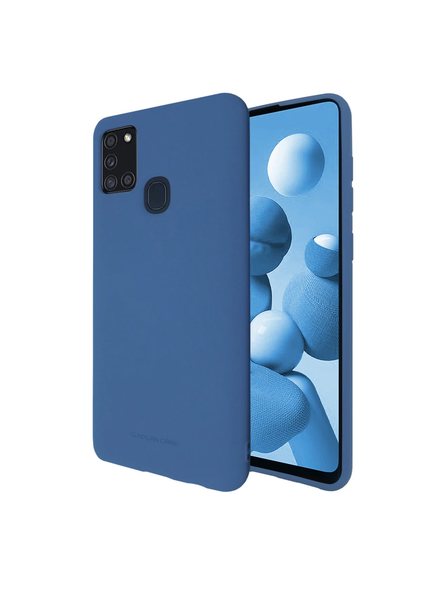 Soft Touch Soft Silicon Case For Galaxy A21s - Blue - View 1