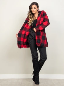 Women Faux Fur Coats - 紅色 - 查看 5