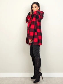 Women Faux Fur Coats - 紅色 - 查看 11