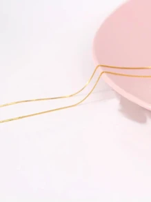 Tkool 1pair Minimalist Threader Earrings - Yellow Gold - View 5