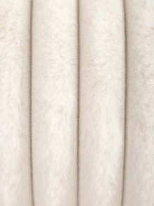 1pc Autumn And Winter Striped Faux Rabbit Fur Solid Color Pillowcase - Krem - View 3