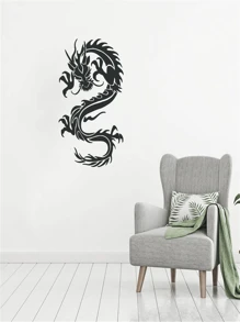 1入組中國龍紋牆貼 - 黑色 - 查看 3