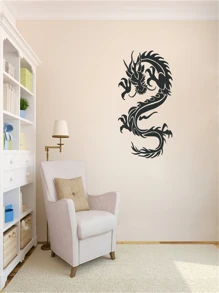 1入組中國龍紋牆貼 - 黑色 - 查看 6