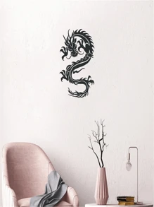 1入組中國龍紋牆貼 - 黑色 - 查看 5