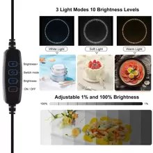 Puluz Puluz 40 سم قابلة للطي المحمولة الدائري ضوء Usb صورة إضاءة استوديو التصوير خيمة مربع مع 6 * خلفيات ملونة مزدوجة الجانب، الحجم: 40 سم * 40 سم * 40 سم (أسود)