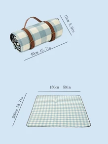 件格紋圖案防水戶外旅行桶 - 藍白色 - 查看 4