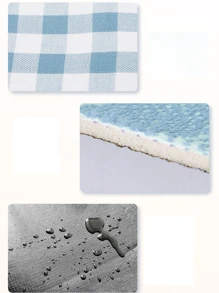 件格紋圖案防水戶外旅行桶 - 藍白色 - 查看 2