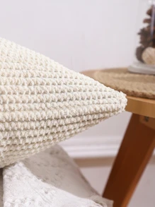Miater 1pc Solid Color Cushion Cover Without Filler, Simple Throw Pillow Case For Sofa, Home Decor - Beige - View 3