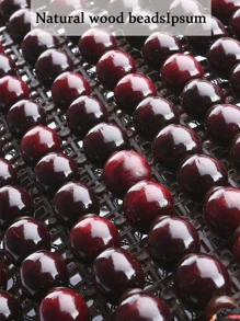 1pc Breathable Beaded Car Lumbar Support For Summer - Red - View 4