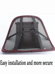 1pc Breathable Beaded Car Lumbar Support For Summer - Red - View 6