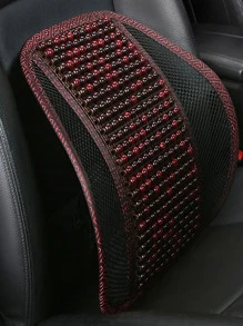 1pc Breathable Beaded Car Lumbar Support For Summer - Red - View 1