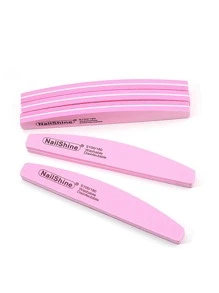 NailShine 10支装 100/180目 新月形可水洗海绵指甲抛光锉 双面指甲打磨锉 美甲棒 指甲抛光打磨锉，美甲用品，美甲工具，美甲艺术工具，返校季，美甲，美甲工具（适用于假指甲） - 粉色 - 查看 4