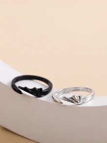 Set de 2 anillos ajustables con alas de ángel y alas de demonio - Multicolor - Ver 3
