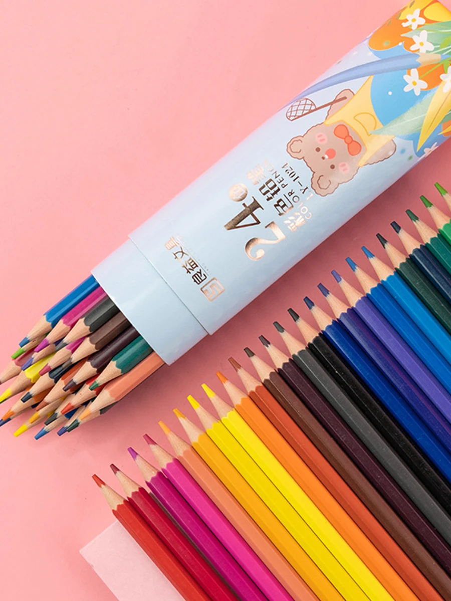 1pc Barrel Pack Colored Oil-based Painting Pencils - Blue - View 1