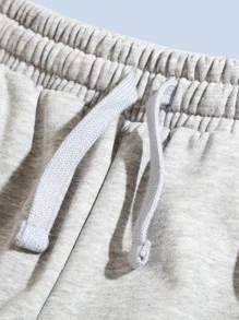 男孩側翻蓋口袋腰部抽繩衛褲 - 灰色 - 查看 3