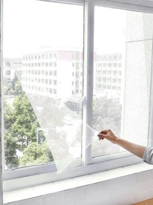 1pc Self Adhesive Window Screen - White - View 2