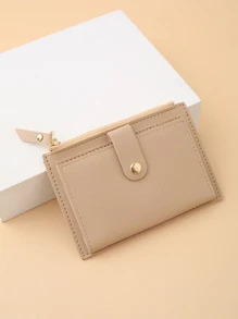 Ví da PU đơn giản cho nữ, mini, chắc chắn, đựng được nhiều loại thẻ, tiền xu, tiền mặt, nhân viên văn phòng, dành cho nữ, đi làm, đi học, đi làm, kỷ niệm, quà tặng sinh nhật, ngày lễ tình nhân, quà tặng cho giáo viên, công sở, giản dị, dành cho nữ, ví, ví nhỏ - Màu be - Xem 6