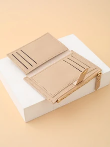 Ví da PU đơn giản cho nữ, mini, chắc chắn, đựng được nhiều loại thẻ, tiền xu, tiền mặt, nhân viên văn phòng, dành cho nữ, đi làm, đi học, đi làm, kỷ niệm, quà tặng sinh nhật, ngày lễ tình nhân, quà tặng cho giáo viên, công sở, giản dị, dành cho nữ, ví, ví nhỏ - Màu be - Xem 9
