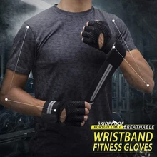 đôi Găng tay tập luyện Găng tay nâng tạ nam và nữ có quấn cổ tay Hỗ trợ tập gym, Bảo vệ toàn bộ lòng bàn tay khi tập thể hình, cử tạ, tập thể dục, treo người, kéo xà - màu đen - Xem 8