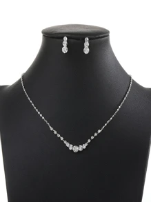 3pcs Rhinestone Decor Wedding Accessories Set White Rhinestone