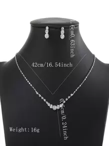 3pcs Rhinestone Decor Wedding Accessories Set White Rhinestone