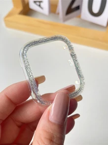 Funda compatible con Apple Watch con lentejuelas - Plateado - Ver 2