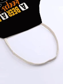 1pc Beer & Slogan Graphic Apron - Multicolor - View 3