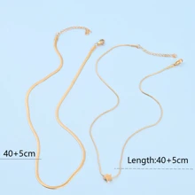 2pcs Stainless Steel Polished Star Shaped Pendant With Perforation Electroplated Snake Chain Dagger Blade Chain For Women's Daily Wear Accessories