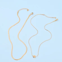 2pcs Stainless Steel Polished Star Shaped Pendant With Perforation Electroplated Snake Chain Dagger Blade Chain For Women's Daily Wear Accessories