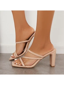 Giày Sandal Nữ Mũi Vuông Giày Sandal Nữ Cao Gót Mues - Màu Khaki - Xem 3