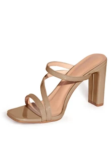 Giày Sandal Nữ Mũi Vuông Giày Sandal Nữ Cao Gót Mues - Màu Khaki - Xem 7