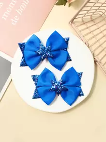 2 piezas Pinzas de pelo con forma de estrella con lentejuelas de resina, adecuadas para niños