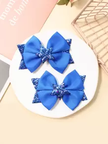 2 piezas Pinzas de pelo con forma de estrella con lentejuelas de resina, adecuadas para niños
