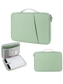 1pc Compatible With IPad Storage Bag Protective Sleeve Tablet Bag 10.8 Inch Liner Bag Protective Carrying Case With Pocket - Green - View 5