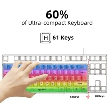 Gaming Keyboard 61 Keys RGB Light Mode Type C Wired Keyboard