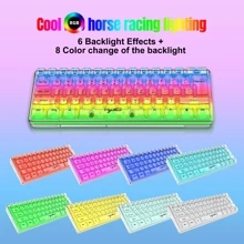 Gaming Keyboard 61 Keys RGB Light Mode Type C Wired Keyboard