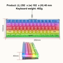 Gaming Keyboard 61 Keys RGB Light Mode Type C Wired Keyboard