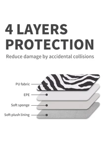 canvas artisan Shockproof Notebook Bag Slim PU Laptop Sleeve Compatible With Matebook Chromebook - Black and White - View 5