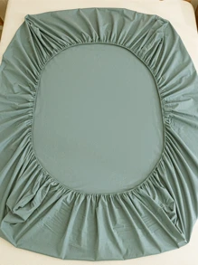 1 Set Of 3pcs Mint Green Soft Brushed Bedsheet Set