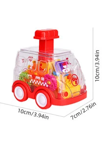 Juguete Para Coche De Presión De Engranajes E Inercial Con Retroceso, Coche Educativo Para Caminar Empujando Para Bebés, Niños Y Niñas - Rojo - Ver 4