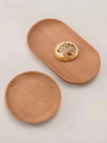 1 đĩa trái cây bằng gỗ - Màu vàng - Xem 3