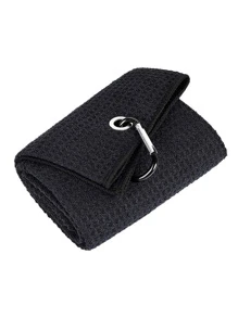 1 chiếc khăn chơi gôn Polyester - màu đen - Xem 1