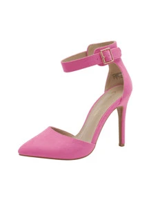 Women Pointed Closed Toe Heel Stiletto High Heel Ankle Strap D'Orsay Pumps Shoes - Màu Hồng  San hô - Xem 9