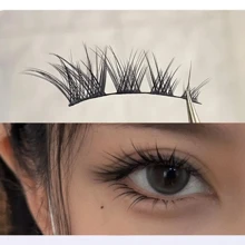 False Eyelashes,20Pairs Cat Eye Fake Eyelashes Natural Crossed Lash Extension For Masquerade Suits Party - Black - View 3