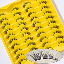 False Eyelashes,20Pairs Cat Eye Fake Eyelashes Natural Crossed Lash Extension For Masquerade Suits Party - Black - View 2