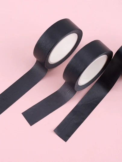 1/2/5pcs 15mm X 10m Solid White Black Basic Decorative Paper Writable Adhesive Washi Masking Tape School Supplies Stationery