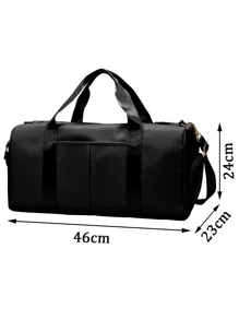 大容量瑜伽訓練健身袋，濕乾分離、鞋收納格、肩帶和手提帶，適用於旅行出門行李包 - 黑色 - 查看 5