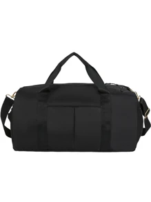 大容量瑜伽訓練健身袋，濕乾分離、鞋收納格、肩帶和手提帶，適用於旅行出門行李包 - 黑色 - 查看 12