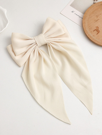 1pc Solid Color Elegant Vintage Bow Hair Clip With Ribbon, Suitable For Daily Use, Holiday Gifts, Party, Etc. Cute Casual Claw Clips Hair Claws Hair Barrettes, Winter Outfit For Women, Bows, Hair Accessories